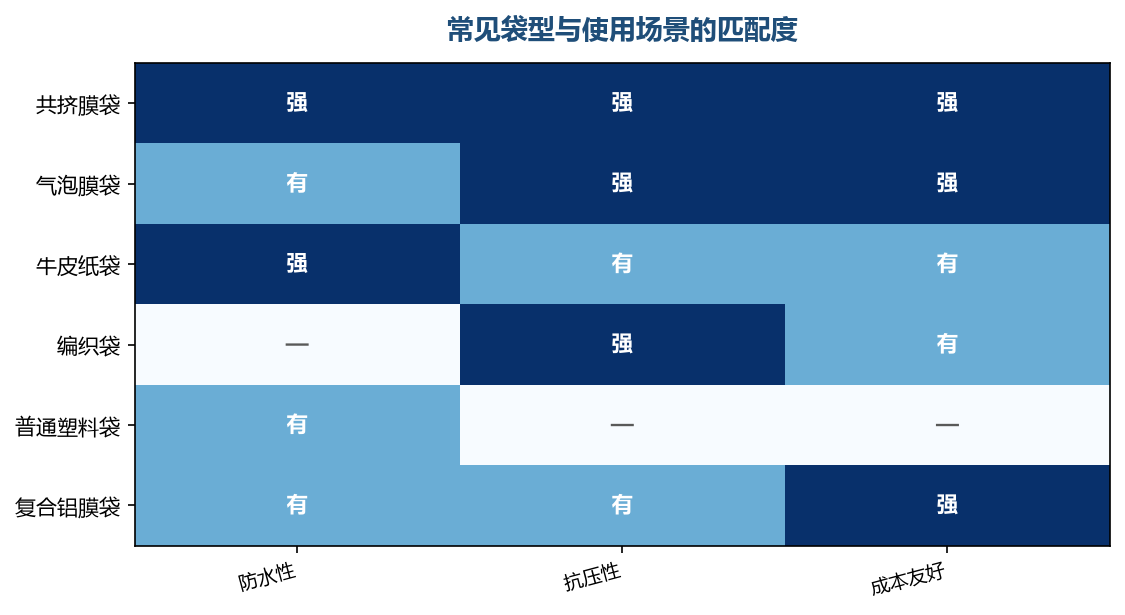 把商品最怕的那一项,和袋子的强项对应起来