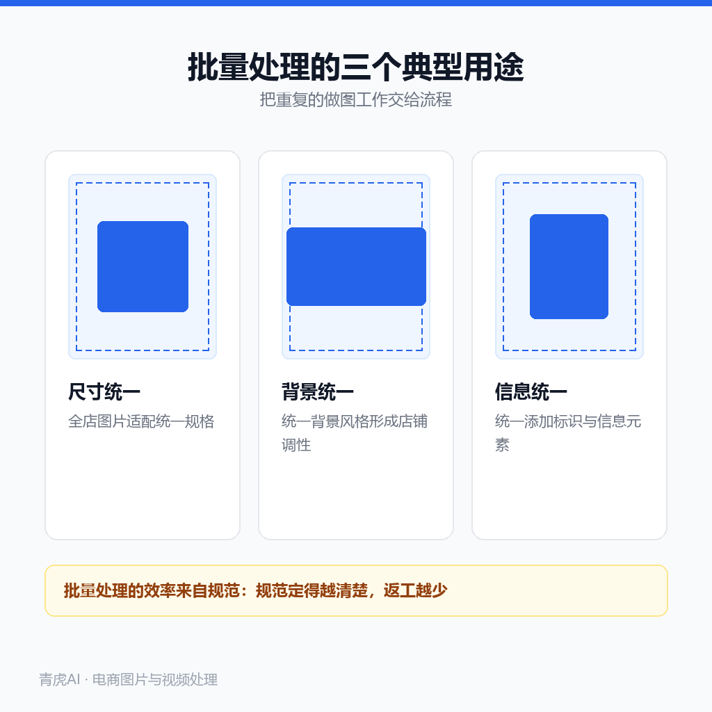 批量处理在电商里的三种用法:尺寸统一、背景统一、信息统一